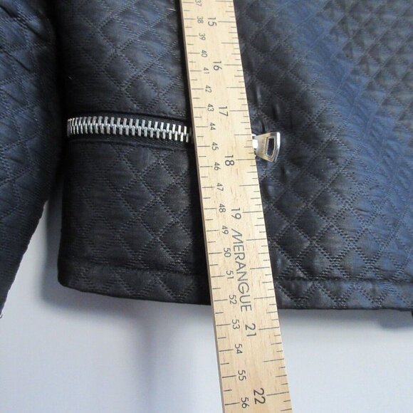 Club Monaco Kaylan Manteaux Moto Jacket Women Size 6 Black Quilted Full Zip 634 - Picture 11 of 12